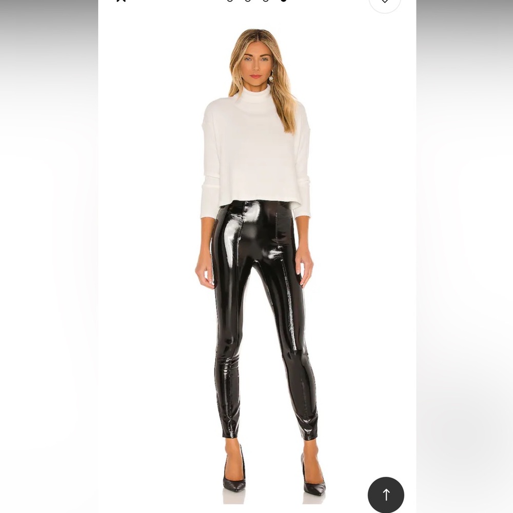 Revolve Spanx patent leather leggings in black sz. Small $128